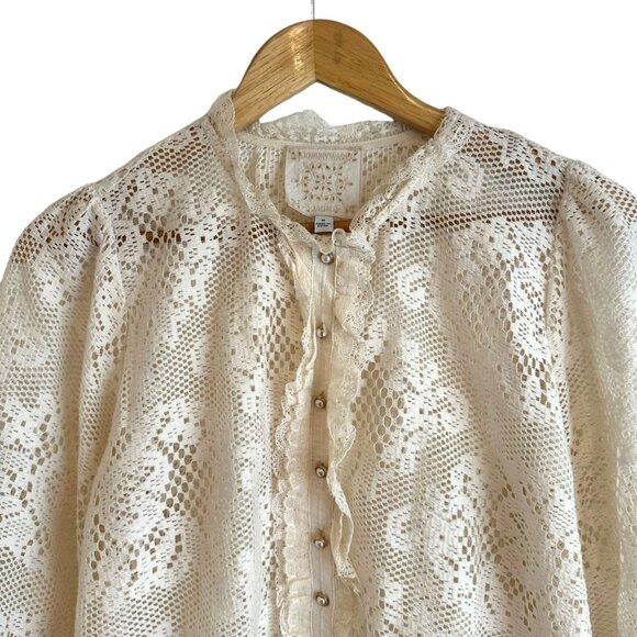 Johnny Was Cream Lace Blouse - Picture 8 of 11